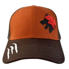 Gorra Con Malla Y Ajustador Plastico, Born Wild, Naranja Con Cafe